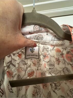 Sue Sartor Floral-Print Women’s Bag - Peach & White